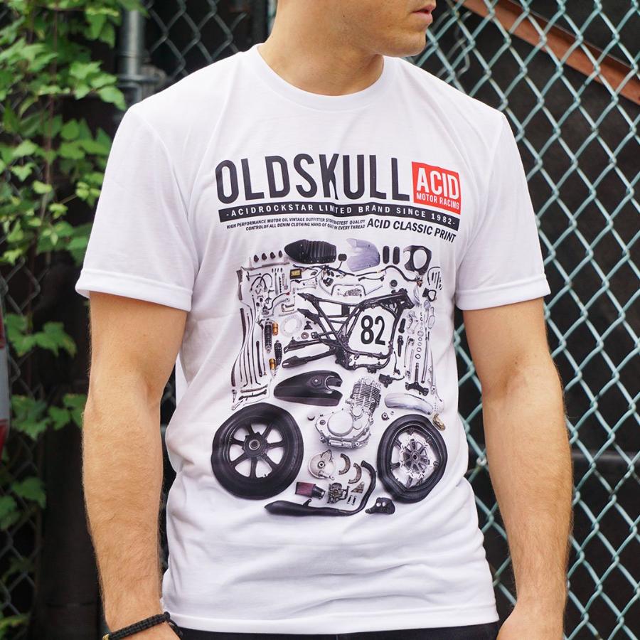 Vintage deconstructed motorcycle parts t-shirt 