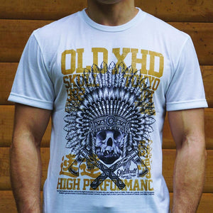 High Performance: Skull Chief warrior headdress print t-shirt
