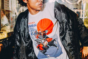 t-shirtSamurai Rider with Red Rising Sun 