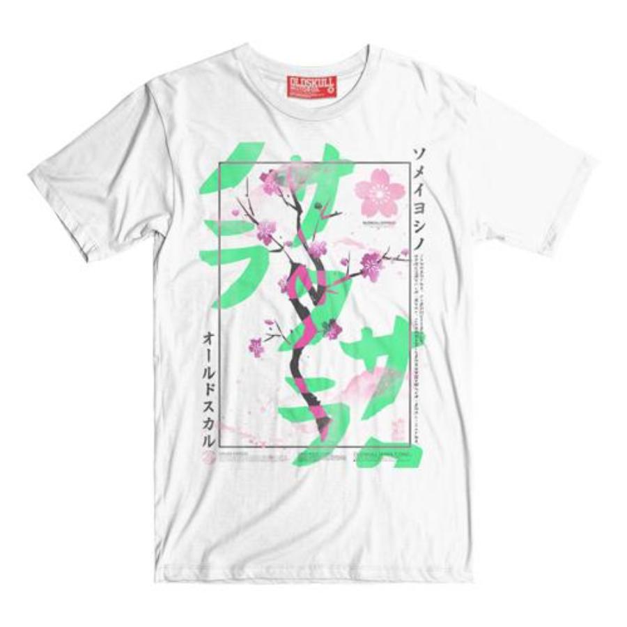 pink cherry blossom sakura kanji t-shirt