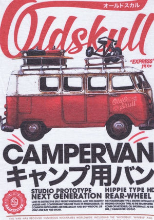 Classic Retro Red Camper Van Japanese white T-shirt