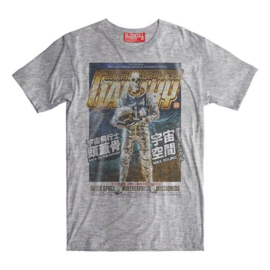 Skull astronaut galaxy vintage style t-shirt 