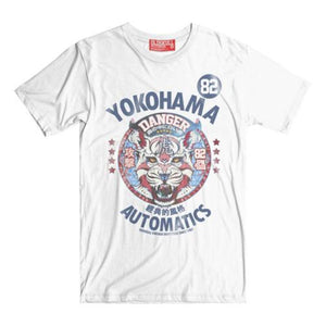 Yokohama Automatics racer t-shirt with tiger head