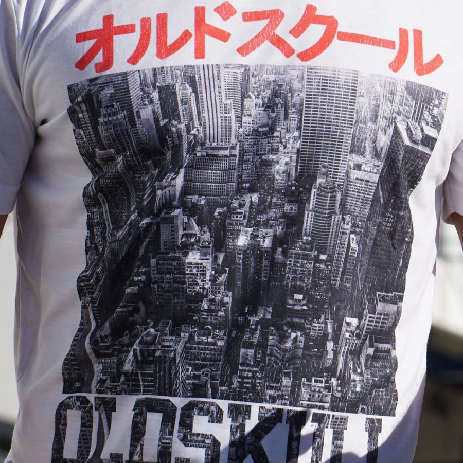 Japanese retro cityscape photo streetwear t-shirt