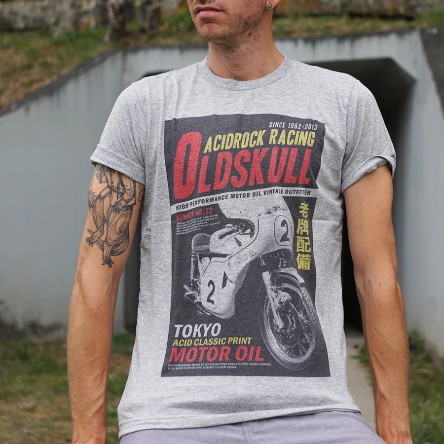 Oldskull vintage Japanese motorcycle Racing t-shirt  