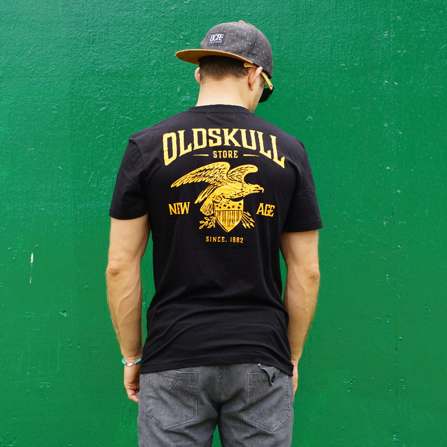 Oldskull Vintage New Age Golden Eagle Black T-shirt