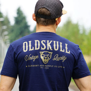 Oldskull Vintage Panther Quality Blue Men T-shirt