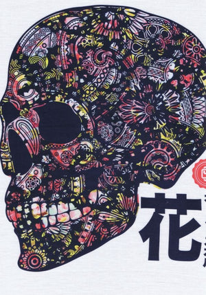 Sugar skull art t-shirt with asian character