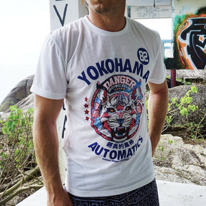Vintage Japanese Racing Yokohama Automatics racer t-shirt with tiger head