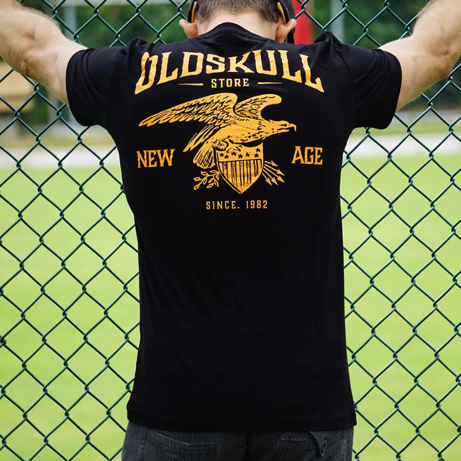 Oldskull Vintage New Age Golden Eagle Black T-shirt