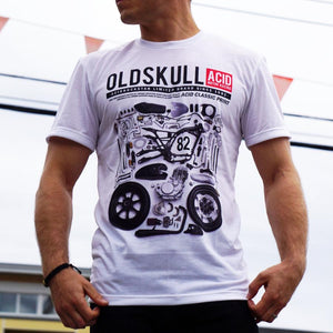 Vintage deconstructed motorcycle parts t-shirt 